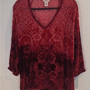 Sundance Burgundy Velvet Floral Top